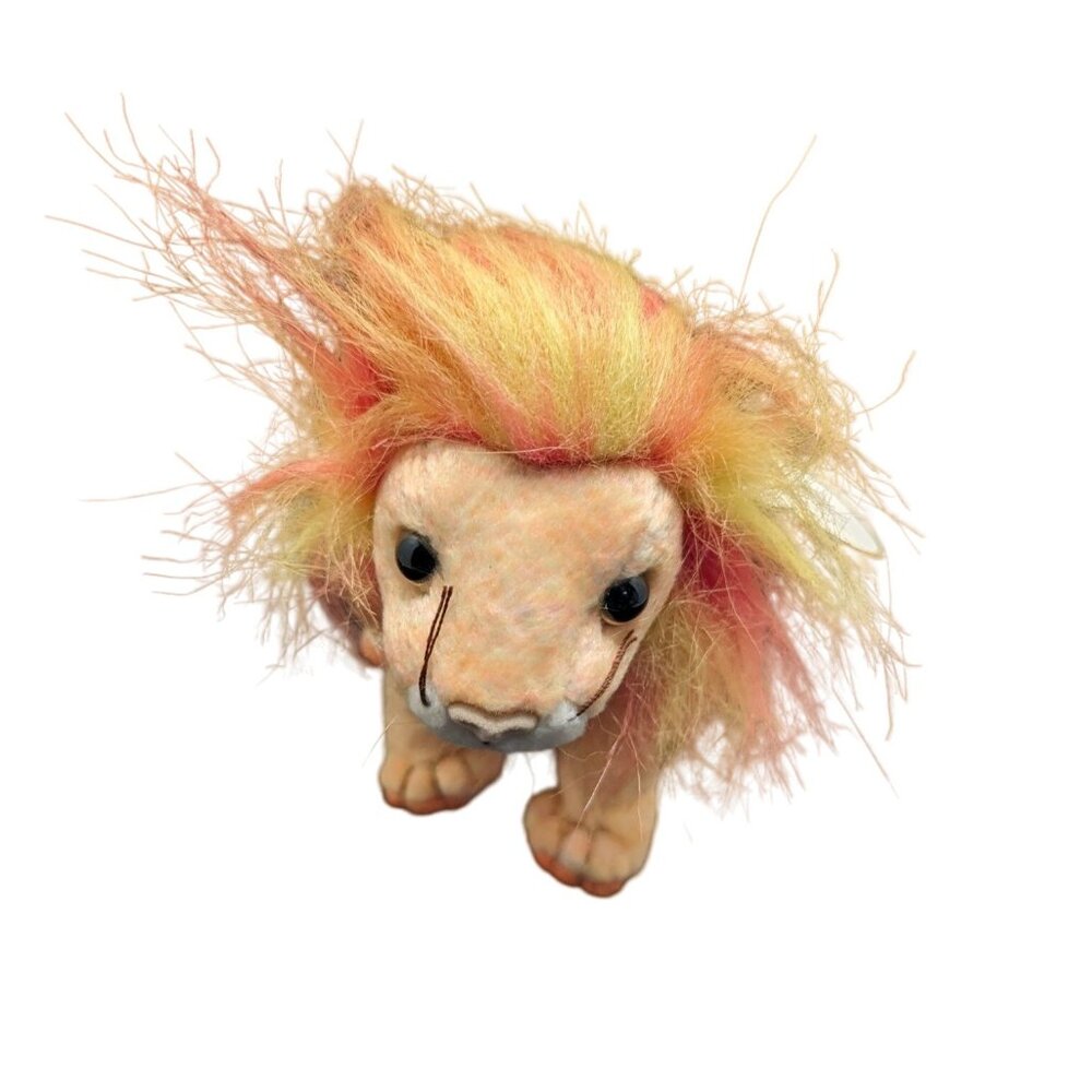 Ty Beanie Baby‎ Bushy the Lion 2000 Multi Color Mane Plush Animal Toy 9 Inch
